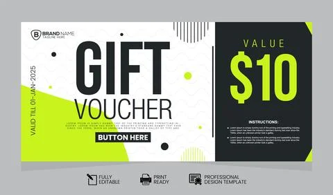 Vector Gift Voucher Design Template. Gift Voucher Template Promotion Sale Stock Illustration