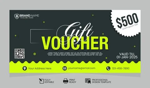 Vector Gift Voucher Design Template. Gift Voucher Template Promotion Sale Stock Illustration