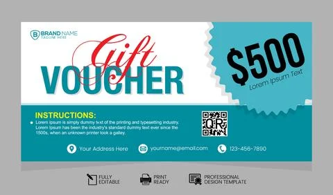 Vector Gift Voucher Design Template Stock Illustration