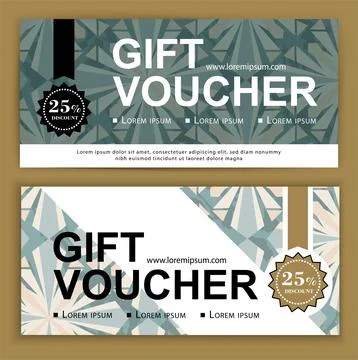 Vector gift voucher template. Art Deco style for business card for department Stock Illustration