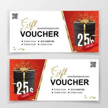 Vector gift voucher template for department stores, business. Clean vector de Stock Illustration