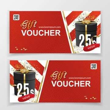 Vector gift voucher template for department stores, business. Clean vector de Stock Illustration