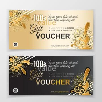 Vector gift voucher template. Universal flyer for business. luxury vector design Stock Illustration
