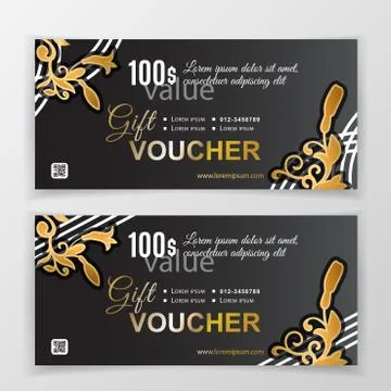 Vector gift voucher template. Universal flyer for business. luxury vector design 스톡 일러스트