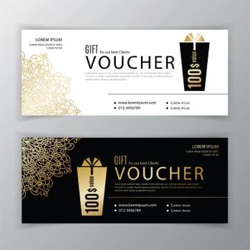 Vector gift voucher template. Universal flyer for business. Clean vector design Stock Illustration
