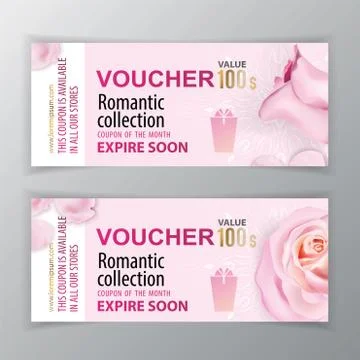 Vector gift voucher template. Universal flyer for business. luxury pink marble 스톡 일러스트