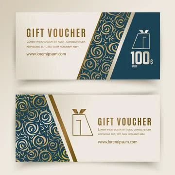 Vector gift voucher template. Universal flyer for business. luxury white black Stock Illustration