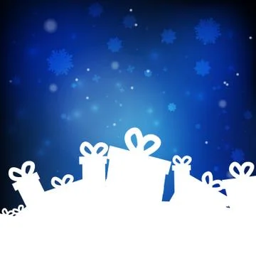 Vector : Giftboxes with snowflake on christmas background Stock-Illustration