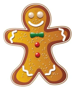 Vector gingerbread cookie man Stock Illustration