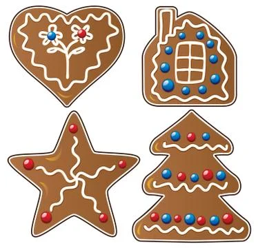 Vector  gingerbread cookies Stock Illustration