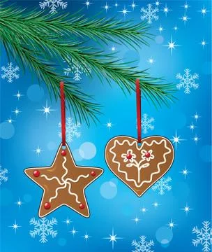 Vector  gingerbread cookies Stock Illustration
