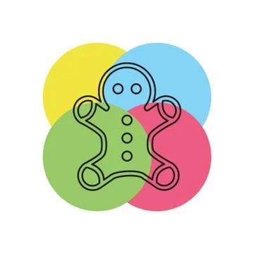 Vector gingerbread man icon. Web Icon. Stock Illustration