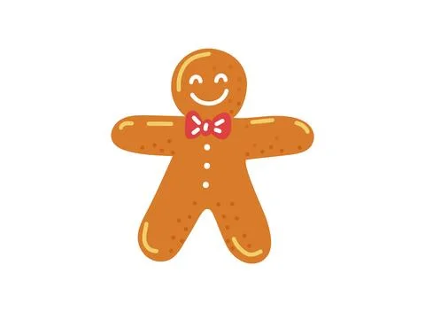Vector gingerbread man on white background.Traditional winter pasrty,dessert Stock Illustration