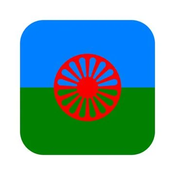 Vector gipsy flag in a square on white background Stock Illustration