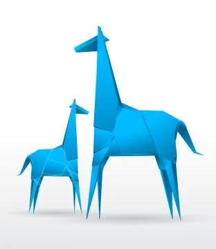 Vector Giraffe Origami Stock Illustration