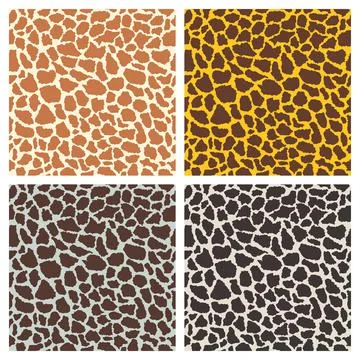 Vector Giraffe Print, Seamless Pattern Set. Fashion Animal Design, Giraffe Skin Stock Illustration