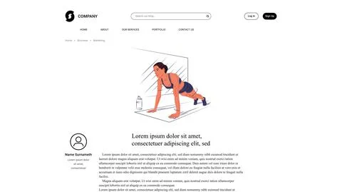 Vector girl doing push-ups in shadow of sharp style . Editable illustration Stock Illustration