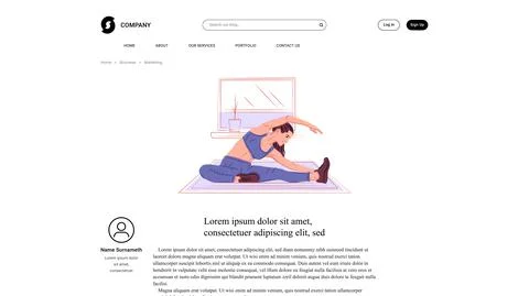 Vector girl doing yoga in shadow of sharp lines style . Editable illustration Stock Illustration
