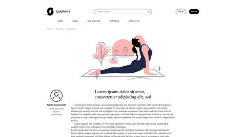 Vector girl doing yoga in shadow of sharp lines style . Editable illustration Stock Illustration