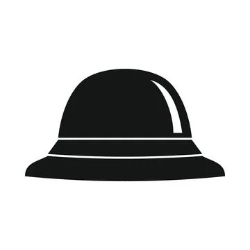 Vector girl hat black simple icon isolated on white Stock Illustration