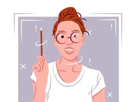 Vector girl in shadow of sharp lines style Stock Illustration