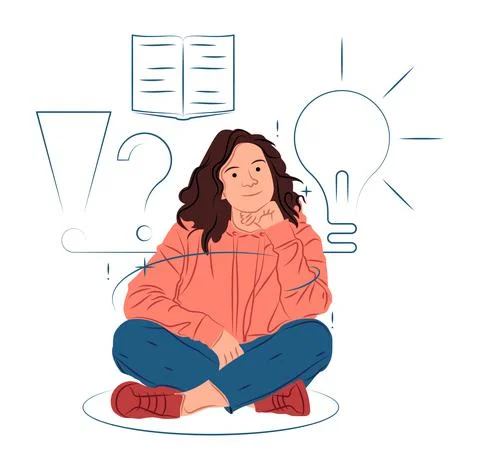 Vector girl in shadow of sharp lines style Stock Illustration