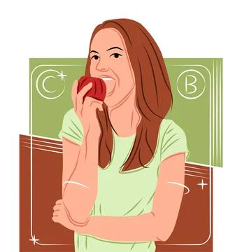 Vector girl in shadow of sharp lines style Stock Illustration