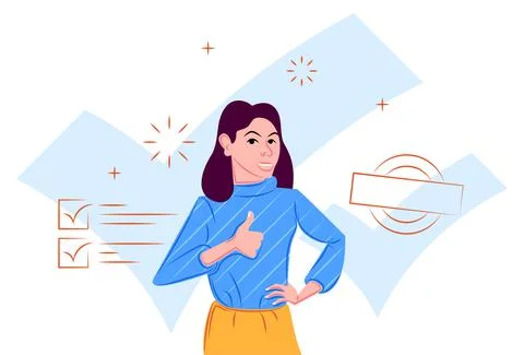 Vector girl in shadow of sharp lines style Stock Illustration