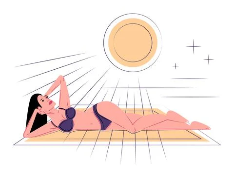 Vector girl in shadow of sharp lines style Stock Illustration