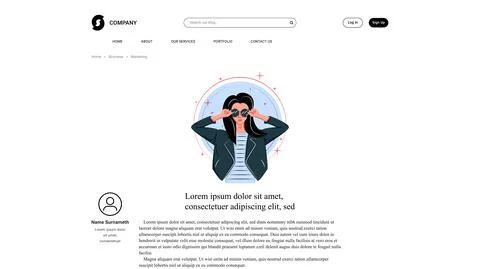 Vector girl in shadow of sharp lines style . Editable illustration Stock Illustration