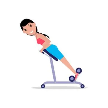 Vector girl swinging back training apparatus Illustrazione stock