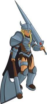 Vector girl warrior Stock Illustration