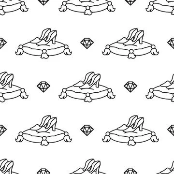 Vector girlish seamless pattern Illustrazione stock
