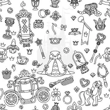 Vector girlish seamless pattern Stock Illustration