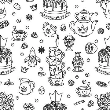 Vector girlish seamless pattern Stockillustratie