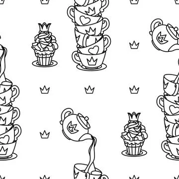 Vector girlish seamless pattern Stock Illustration