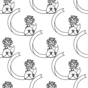 Vector girlish seamless pattern Stock Illustration