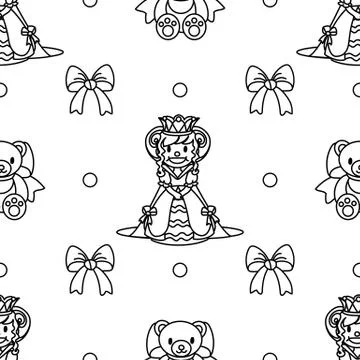 Vector girlish seamless pattern Stock Illustration