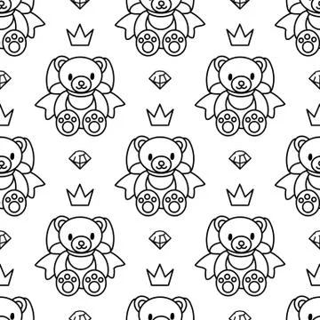 Vector girlish seamless pattern Stockillustratie