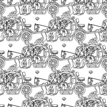 Vector girlish seamless pattern Stock Illustration