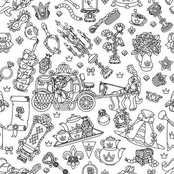 Vector girlish seamless pattern Stockillustratie