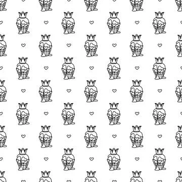Vector girlish seamless pattern Stock Illustration