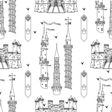 Vector girlish seamless pattern Illustrazione stock