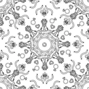 Vector girlish seamless pattern Stockillustratie