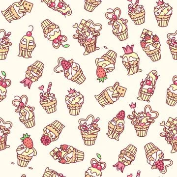 Vector girlish seamless pattern Stock Illustration