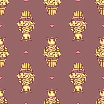 Vector girlish seamless pattern Stock Illustration