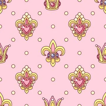 Vector girlish seamless pattern Stock Illustration