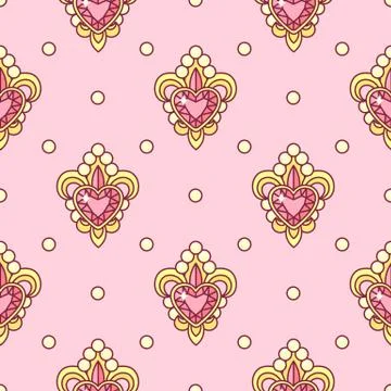 Vector girlish seamless pattern Stock Illustration