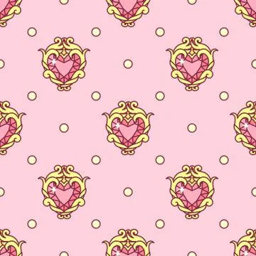 Vector girlish seamless pattern Illustrazione stock