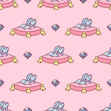 Vector girlish seamless pattern Stockillustratie